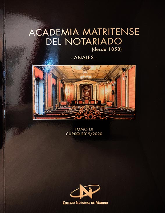 Academia Matritense del Notariado Anales 2019/2020 LX -0