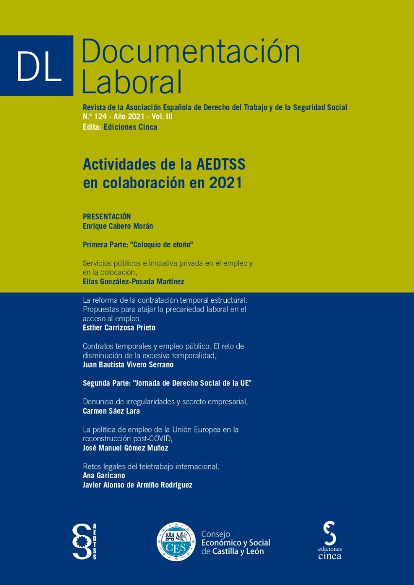 Documentación Laboral, 124 Año 2021 Vol. III Actividades de la AEDTSS en colaboración en 2021-0