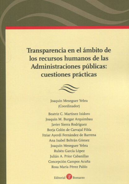 Transparencia en el ámbito de los recursos humanos de las administraciones públicas: cuestiones prácticas