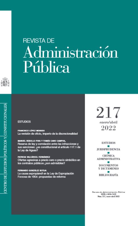 Revista administración pública 217 Enero / abril 2022