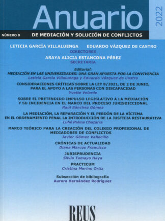Anuario de mediación y solución de conflictos Nº 9 / 2022