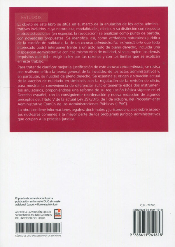 La denominada "Acción de nulidad" contra actos administrativos -75807