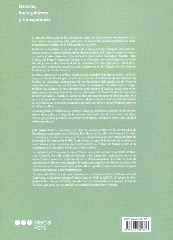 Acicates (nudges), buen gobierno y buena administración. Aportaciones de las ciencias conductuales, nudging y sectores público y privado-75185