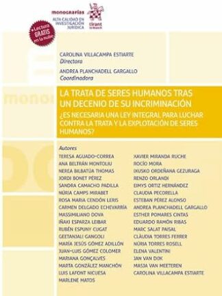 Trata de seres humanos tras un decenio de su incriminación. ¿Es necesaria una ley integral para luchar contra la trata y la explotación de seres humanos?