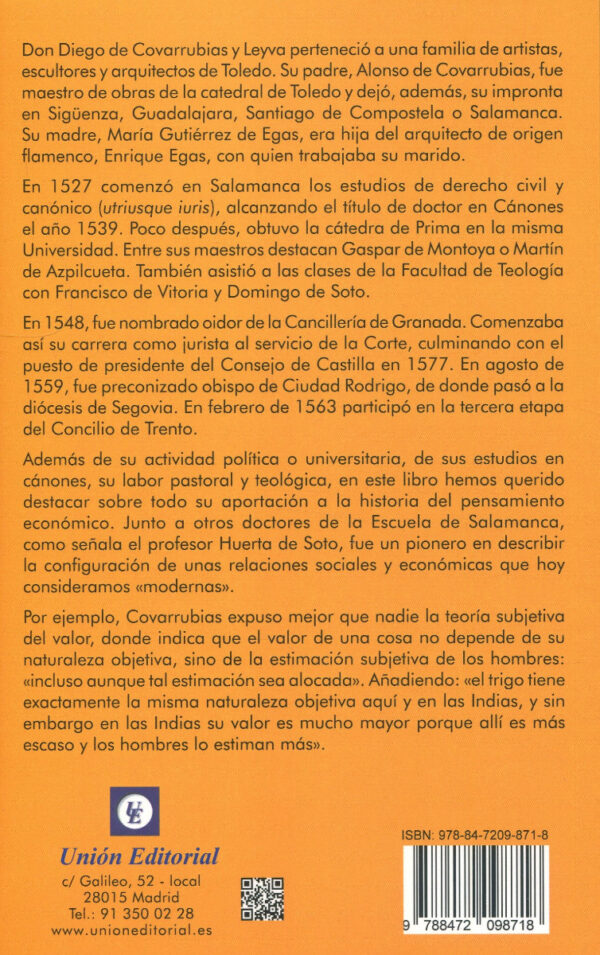 Don Diego de Covarrubias. Un defensor de la libertad política y económica en la escuela de Salamanca-76195