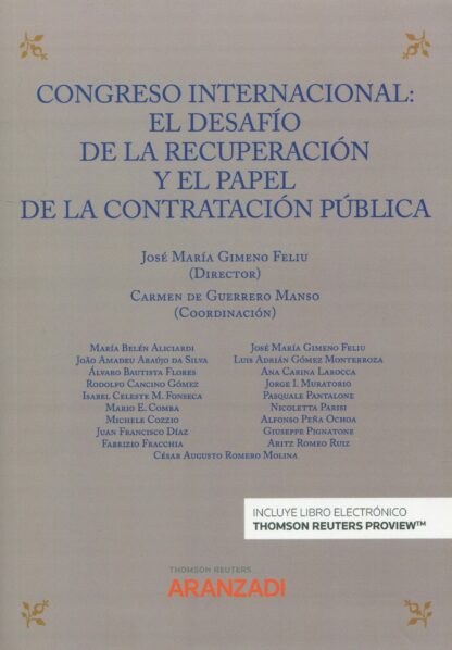 Congreso internacional: el desafío de la recuperación y el papel de la contratación púbica