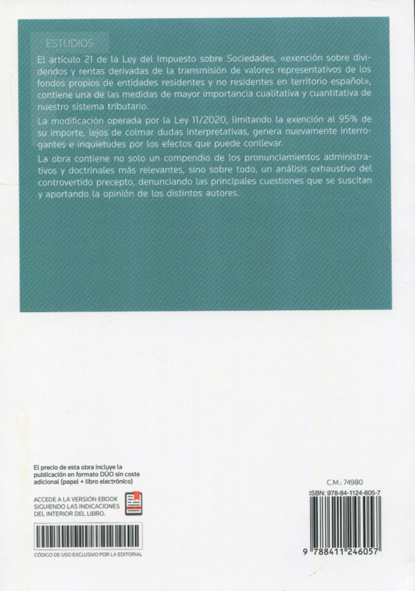 Exención sobre dividendos y plusvalías de cartera: Análisis crítico del artículo 21 de la Ley del Impuesto sobre Sociedades-76515