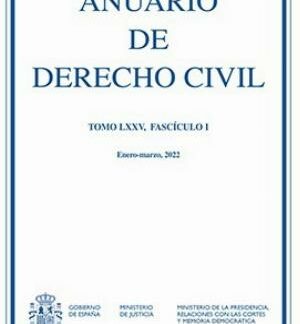 Anuario de Derecho Civil Tomo LXXV/ I, Enero-Marzo MMXXII