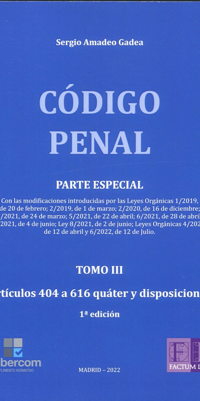 Código penal Parte Especial 9788409430215