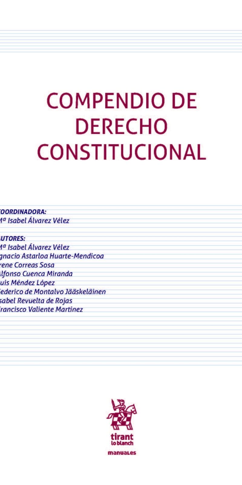 COMPENDIO DE DERECHO CONSTITUCIONAL 2022- ISABEL ALVAREZ VELEZ -TIRANT