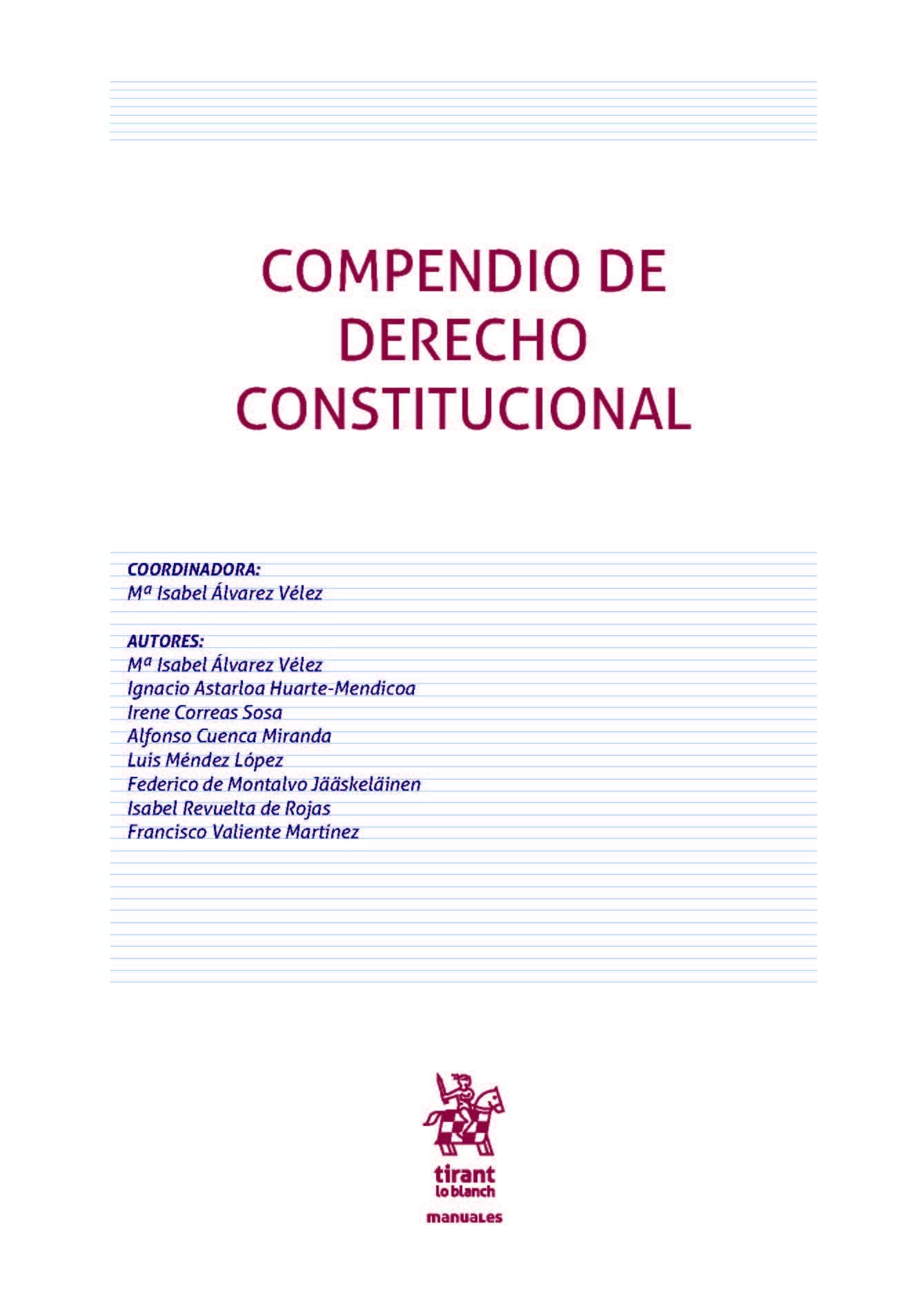 COMPENDIO DE DERECHO CONSTITUCIONAL 2022- ISABEL ALVAREZ VELEZ -TIRANT