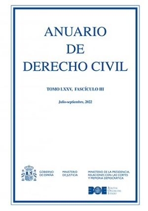 Anuario de Derecho Civil, 75/3. Julio-Septiembre 2022