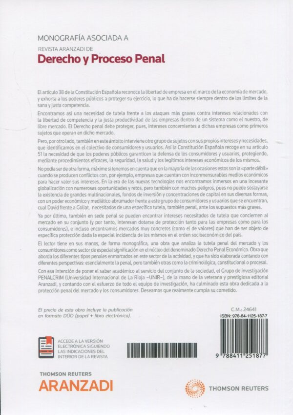 Protección penal del mercado y consumidores9788411251877