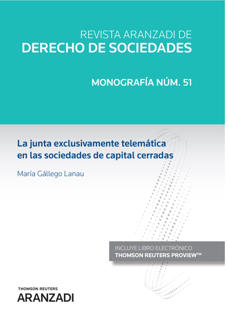 En esta obra se presenta un análisis de la regulación de la junta exclusivamente telemática centrado en las sociedades de capital cerradas