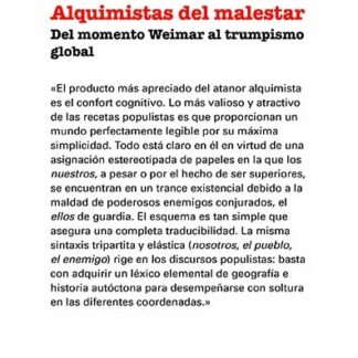 Alquimistas del malestar. Del proyecto Weimar al trumpismo global