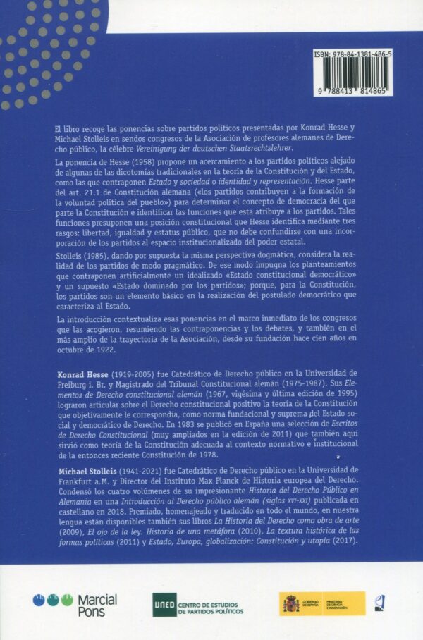 Partidos políticos en la Constitución Alemana 9788413814865