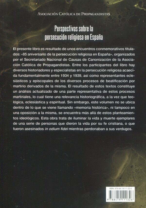 Perspectivas persecución religiosa en España 9788419111326