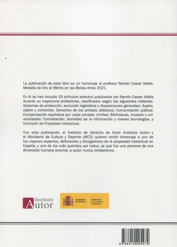 Artículos selectos del profesor Ramón Casas Vallés.9788412295474