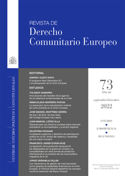 Revista de Derecho Comunitario Europeo Nº 73 Septiembre/diciembre 2022