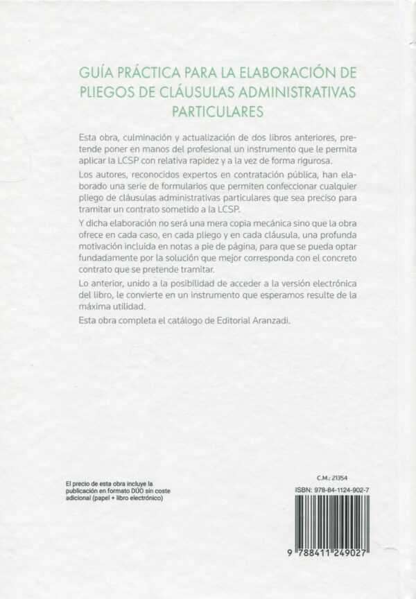 Guía práctica para elaboración de pliegos de cláusulas administrativas particulares 9788411249027