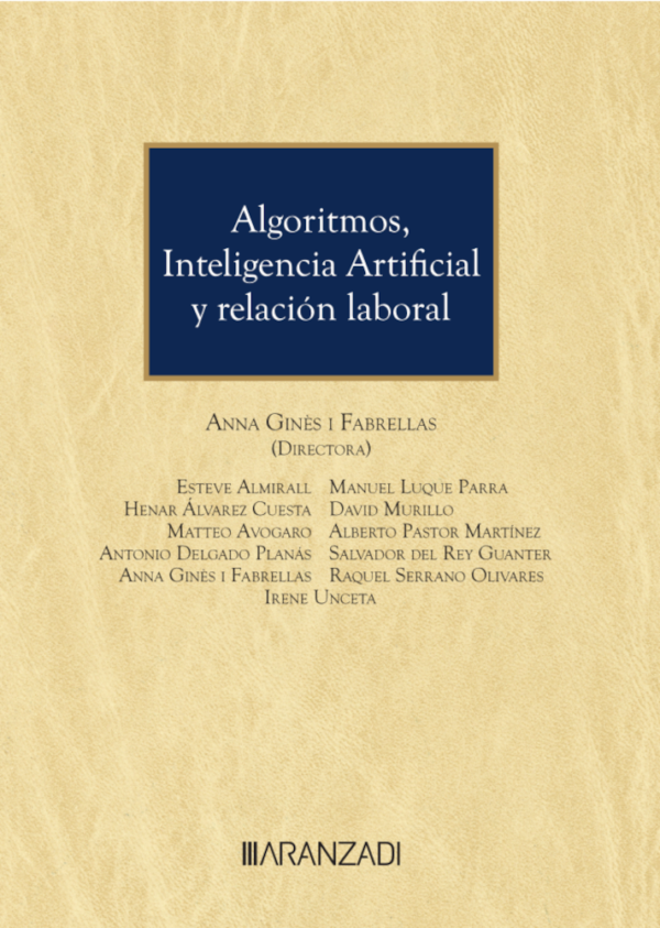 Algoritmos inteligencia artificial y relación laboral 9788411249256