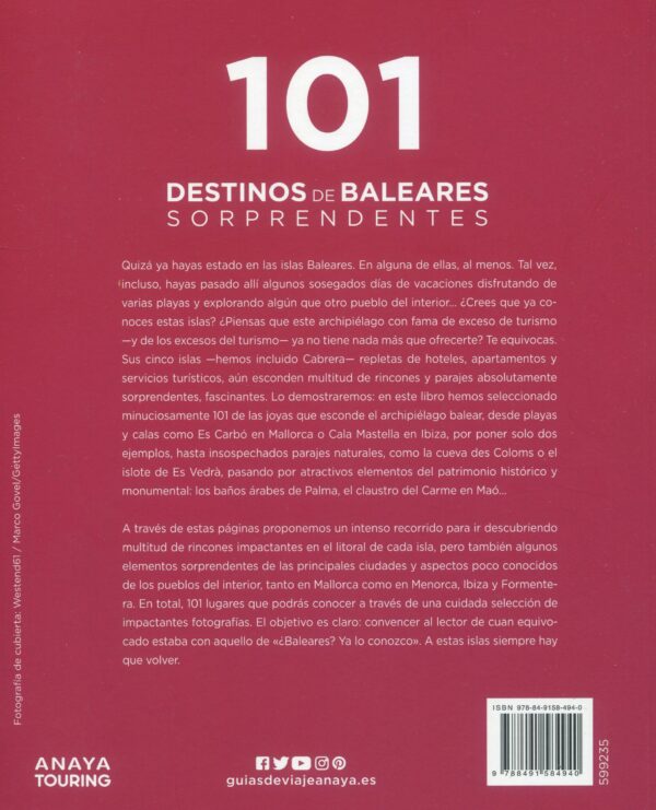 101 Destinos de Baleares sorprendentes 9788491584940