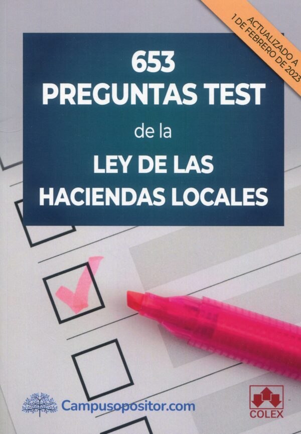 653 Preguntas test de Ley de Haciendas Locales 9788413598079