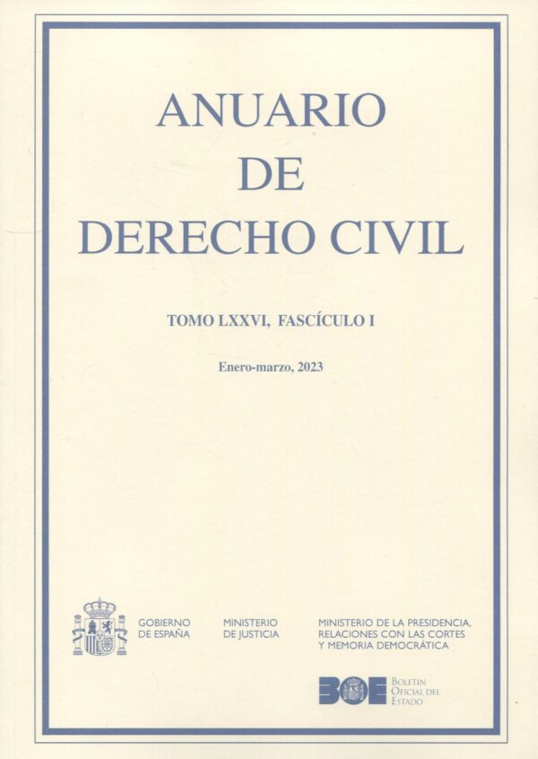 Anuario de Derecho Civil, 76/1. Enero-Marzo 2023 9772310210301