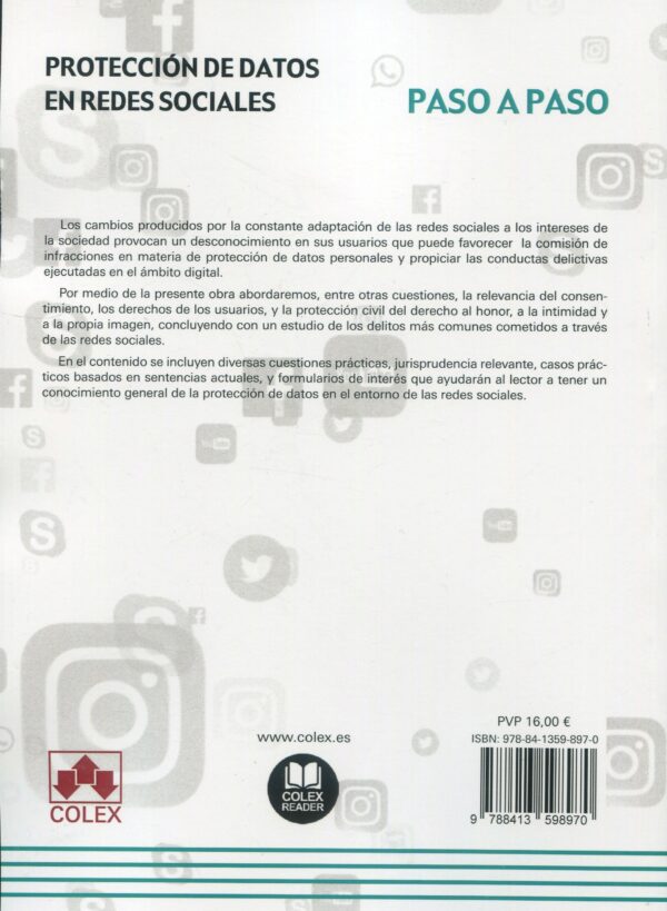 Protección de datos en redes sociales 9788413598970