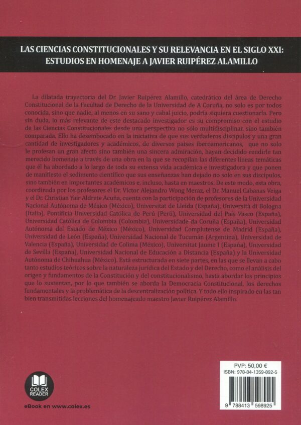Ciencias constitucionales y su relevancia en el siglo XXI 9788413598925