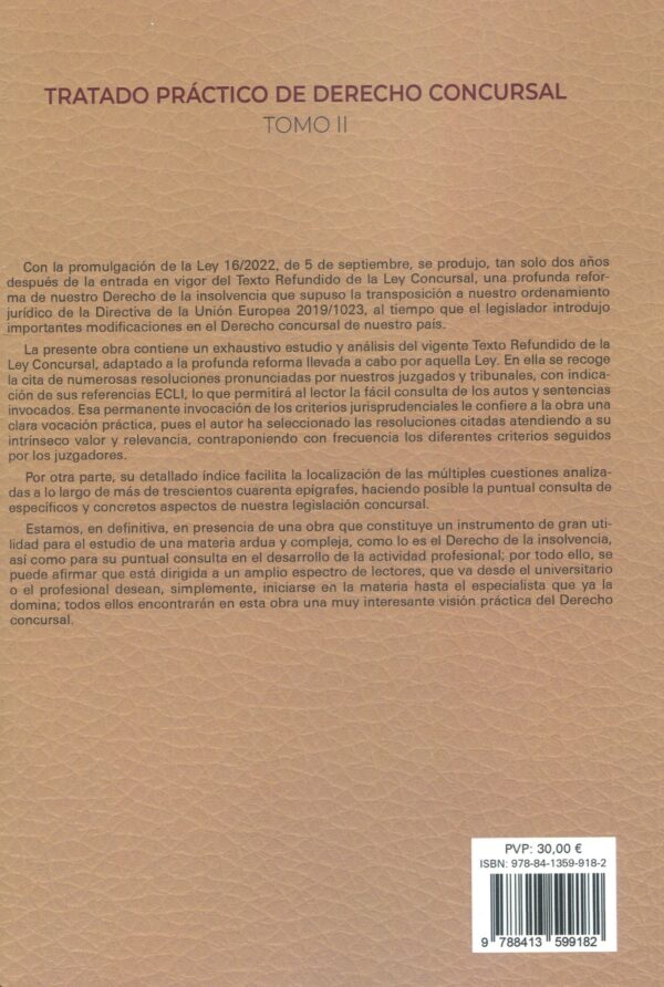 Tratado práctico de derecho concursal Tomo 2 9788413599182