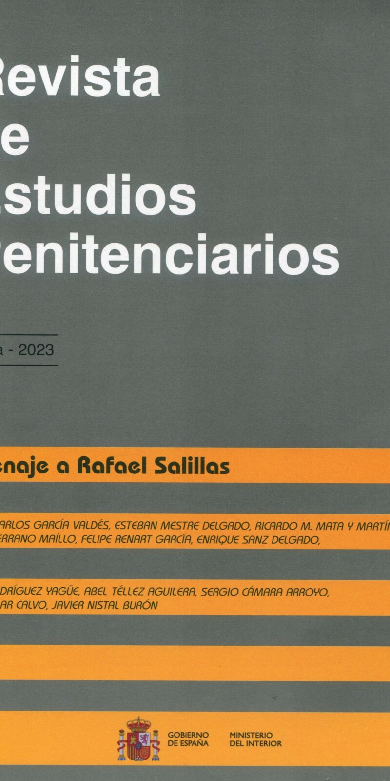 Revista de estudios penitenciarios. Extra 2023 Homenaje a Rafael Salillas