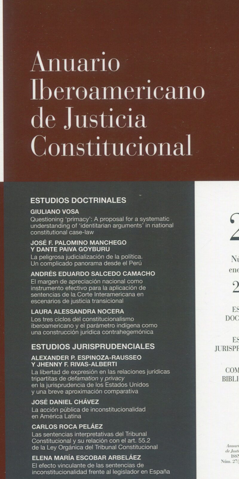Anuario iberoamericano de justicia constitucional Nº 27 (1)
