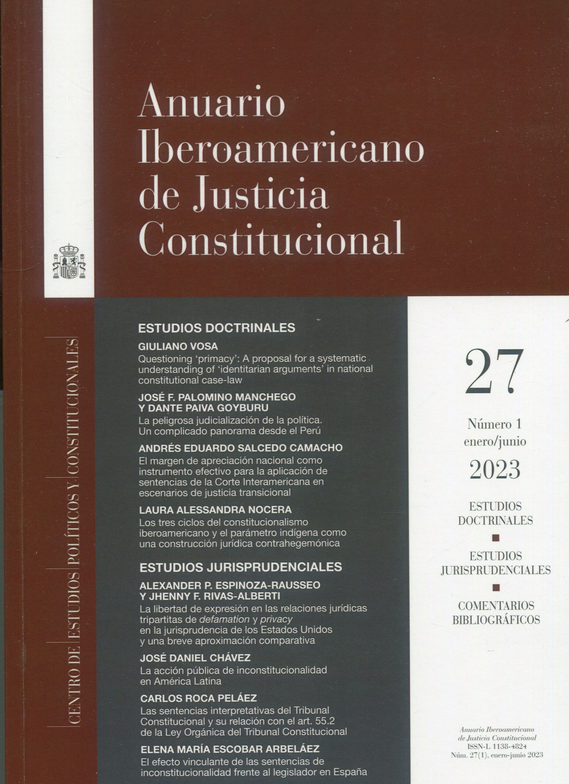 Anuario iberoamericano de justicia constitucional Nº 27 (1)