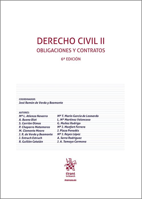 Derecho civil II. Obligaciones y contratos 9788411696371 / J. R. DE VERDA