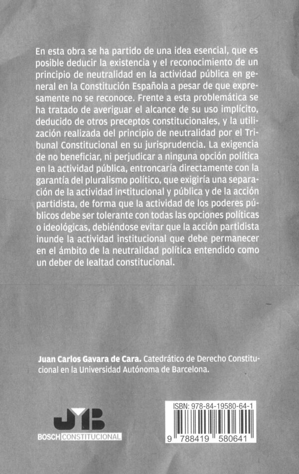 Principio de neutralidad en la Constitución Española 9788419580641