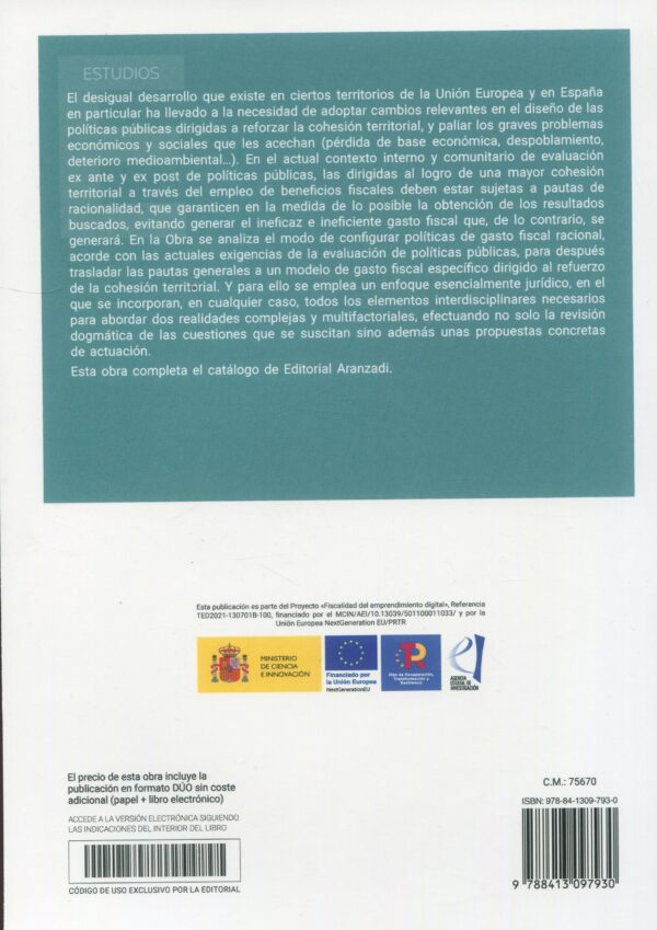 Gasto fiscal racional y cohesión territorial 9788413097930