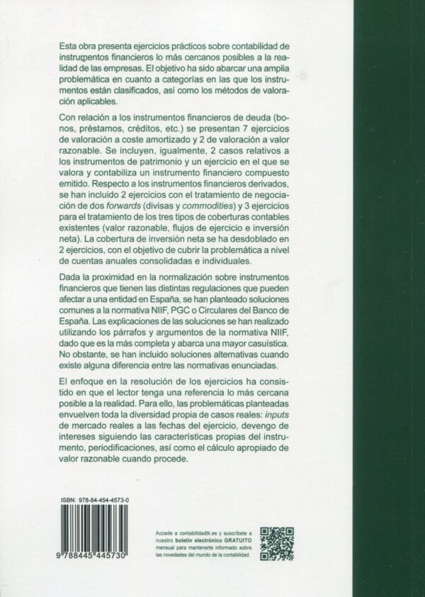 Ejercicios de contabilidad de instrumentos financieros 9788445445730