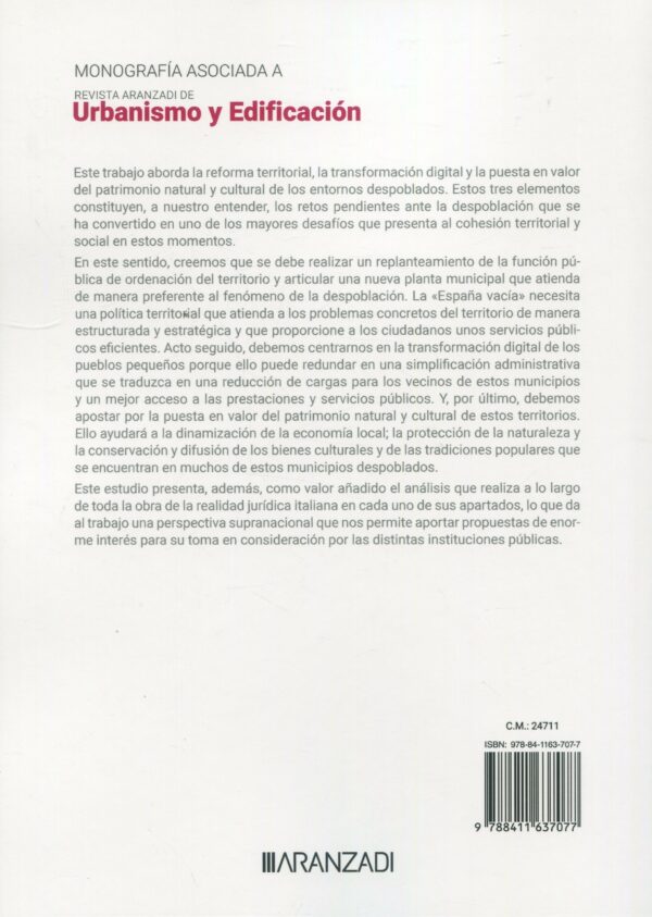 Régimen jurídico de la despoblación en España 9788411637077