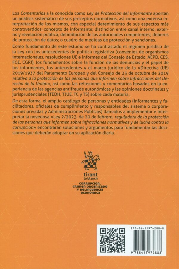 Comentarios de la Ley 2/2023 reguladora de la protección de las personas 9788411972888