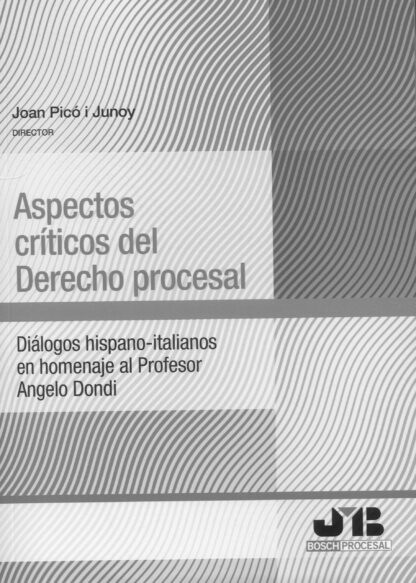Aspectos críticos del derecho procesal. Diálogos hispano-italianos en homenaje al Profesor Angelo Dondi
