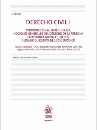 Derecho Civil I. Introducción al Derecho Civil. Nociones generales del Derecho de la Persona. Patrimonio. Animales