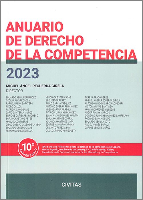 Anuario de derecho de la competencia 2023 / 9788411622771