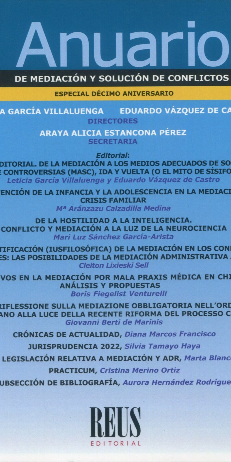 Anuario de mediación y solución de conflictos Nº 10 2023 Especial décimo aniversario