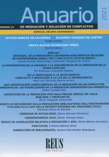 Anuario de mediación y solución de conflictos Nº 10 2023 Especial décimo aniversario