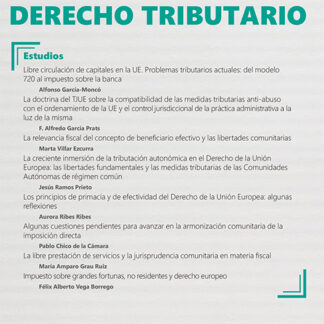 Libertades comunitarias y derecho tributario Monográfico revista Nueva Fiscalidad. 2023