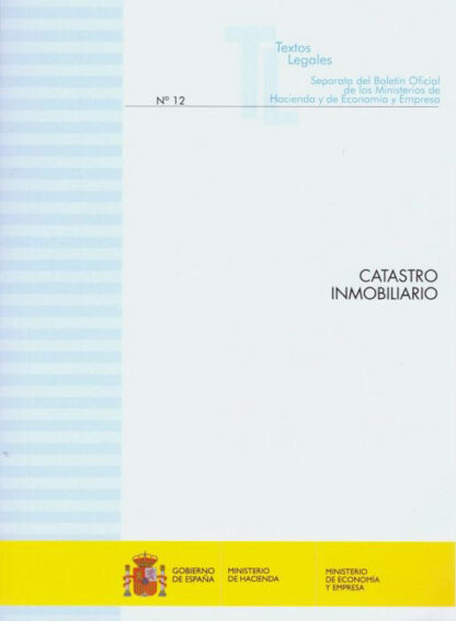 Catastro inmobiliario 2023 Separata nº 12 del Boletín Oficial de los Ministerios de Hacienda y Función Pública y Asuntos Económicos