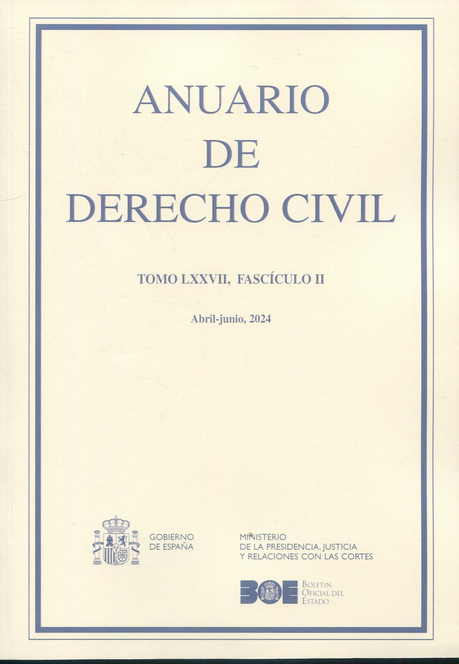 Anuario de Derecho Civil  LXXVII