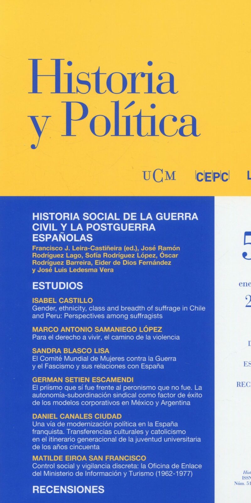 Revista Historia y Política Nº 51