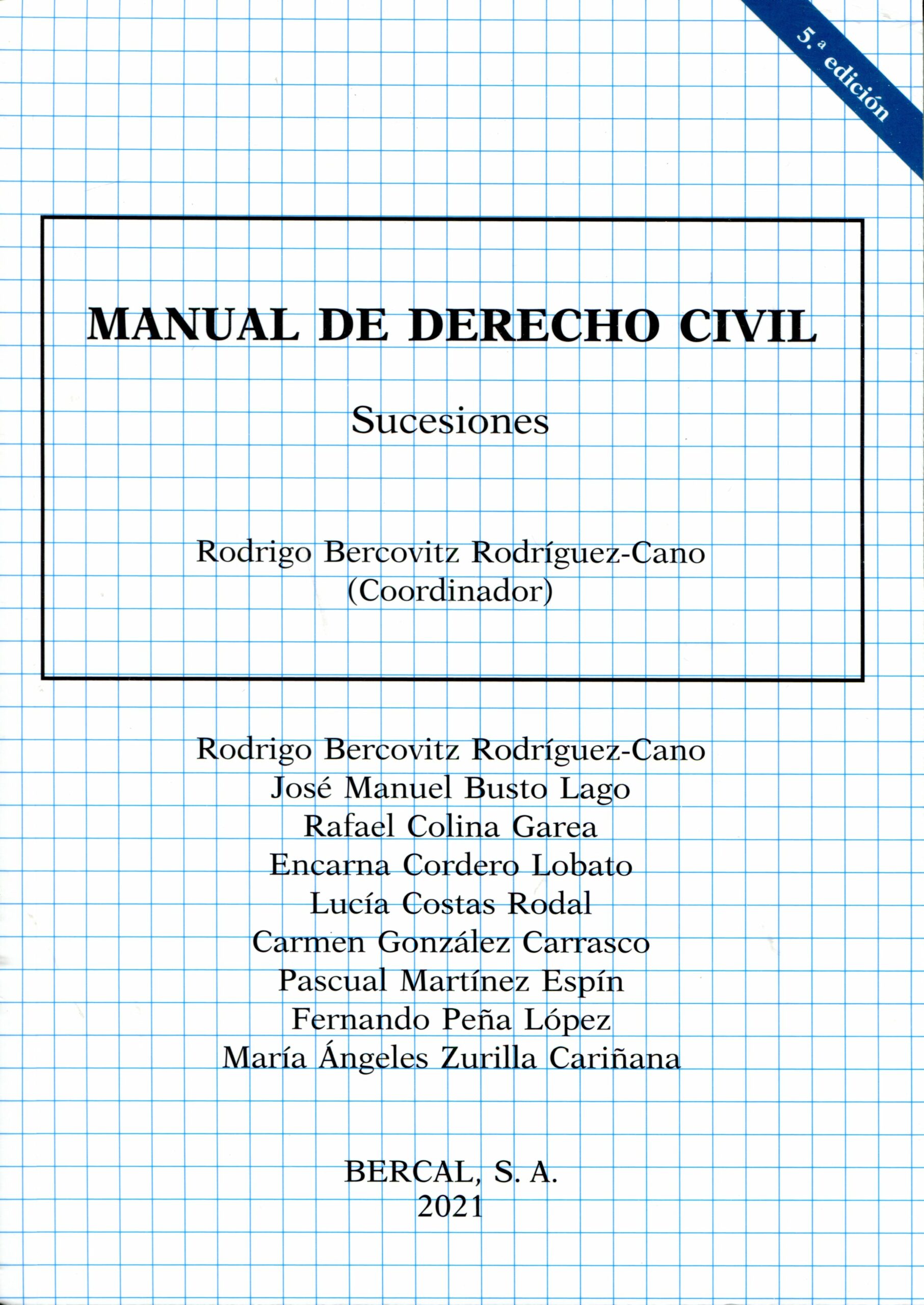 Manual de Derecho Civil Sucesiones / 9788489118348